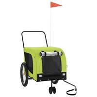 VidaXL Hondenfietstrailer oxford stof en ijzer groen en zwart - thumbnail
