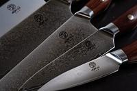 Homizu Baranoki koksmes - 20cm - VG-10 damascus mes|rozenhout - bruin - thumbnail