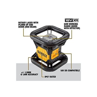 DeWALT DCE074D1R Volautomatische roterende laser rood 18V XR 2.0Ah in TSTAK - thumbnail
