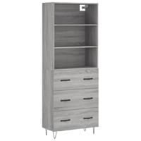 Hoge kast 69,5x34x180 cm bewerkt hout grijs sonoma eikenkleurig - thumbnail