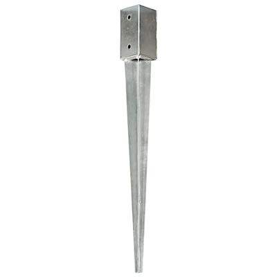 Grondpinnen 12 st 7x7x75 cm gegalvaniseerd staal zilverkleurig