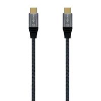 AISENS A107-0670 USB-3.2-kabel Gen2x2, 20 Gbit/s, 5A, 100W, E-merk, type USB-C/M, grijs, 0,6 m - thumbnail