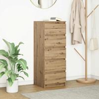 Dressoir met lades 37,5x35x99cm spaanplaat artisanaal eikenhout - thumbnail