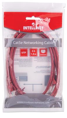 Intellinet 338394 RJ45 Netwerkkabel, patchkabel CAT 5e U/UTP 1.50 m Rood 1 stuk(s)