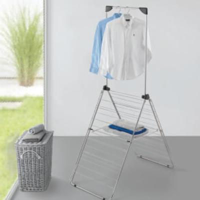 Metaltex monsoon droogrek 30 m drooglengte zilver