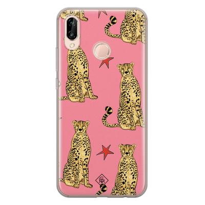 Huawei P20 Lite siliconen hoesje - The pink leopard