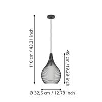 Eglo Moderne zwarte hanglampRazoni 1 Ø 32,5cm - 900828 - thumbnail