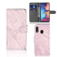 Samsung Galaxy A20e Bookcase Marble Pink - Origineel Cadeau Vriendin - thumbnail