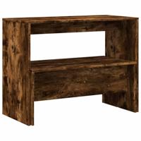 3-delige Eettafel en bankenset bewerkt hout gerookt eikenkleur - thumbnail