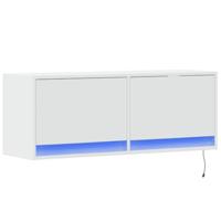 Tv-wandmeubel met LED-verlichting 100x31x35 cm wit - thumbnail