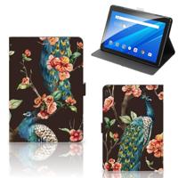 Lenovo Tab E10 Flip Case Pauw met Bloemen - thumbnail