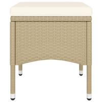 5-delige Bistroset poly rattan en gehard glas beige - thumbnail