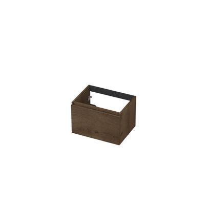 INK - Onderkast 1L Greeploos Houten Keerlijst Fineer - 600x450x400 Mm - Chocolate Fineer