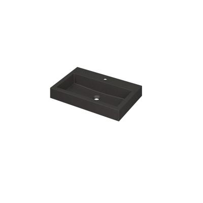 INK Momento Wastafel Quartz met 1 Kraangat - 700x450x90 mm - Quartz Zwart