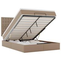 Ottoman bed met matras 140x200cm kunstleer cappuccinokleurig - thumbnail