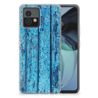 Motorola Moto G72 | Bumper Hoesje | Wood Blue