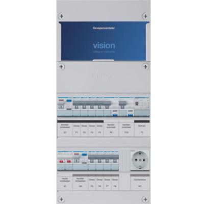 Groepenkast Hager VKG44E-AATW 8-groepenverdeler met hoofdschakelaar, 2 aardlekschakelaars