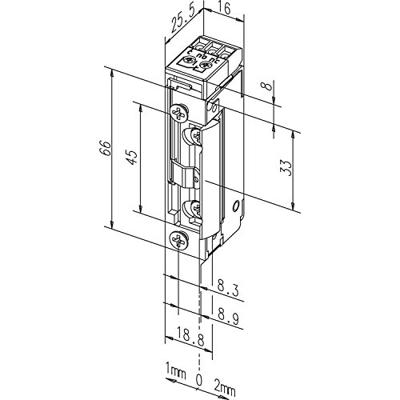 Effeff 11805RR Elektrische inbouw deuropener type 118 | spanningsloos vergrendeld | met diode | met schootsignalering | fafix | 10-24V=~ | (11-13V