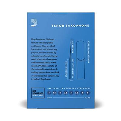 D'Addario Woodwinds RKB1025 Royal rieten Tenor-sax 2.5 - 10 st D'Addario Woodwinds RKB1025 Royal rieten Tenor-sax 2.5 - 10 st