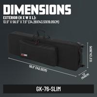Gator Cases GK-76-SLIM softcase digitale piano 76 toetsen 129,5 x 31,8 x 12,7 cm - thumbnail