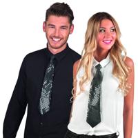 Stropdas zwart pailletten - thumbnail