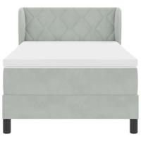 Boxspringbed met matras fluweel lichtgrijs 90x200 cm - thumbnail