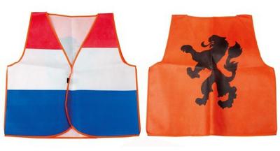 Nederlands Supportersvest oranje/rood/wit/blauw one size