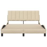 Bedframe zonder matras "Hanko" stof crèmekleurig 140x190 cm - thumbnail