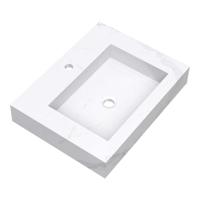 Brauer Coral Wastafel - 60 cm - met 1 Spoelbak en 1 Kraangat - Marmerlook Calacatta Gold - thumbnail