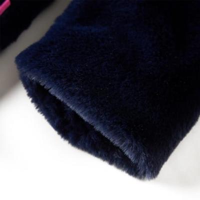 Kinderjas 116 kunstvacht marineblauw