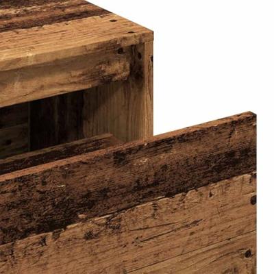 Halbankje 80x40x45 cm bewerkt hout oud houtkleurig