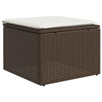 4-delige Loungeset met kussens poly rattan bruin - thumbnail