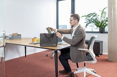 Sigel Laptoptas Desk Sharing Bag Basic M Synthetisch vilt Donkergrijs (b x h x d) 36 x 28 x 15 cm Geschikt voor max. (laptop): 39,1 cm (15,4)