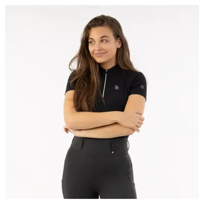 BR Half Zipp-Up Shirt Kim zwart maat:m