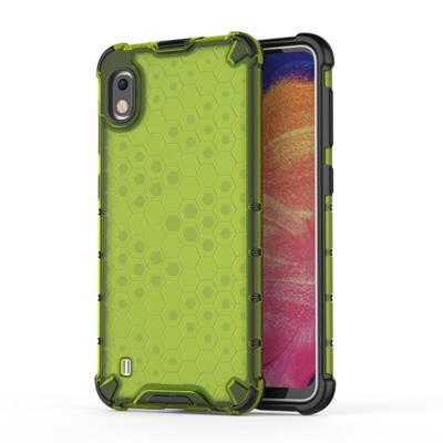Schokbestendige honingraat PC + TPU Case voor Galaxy A10 (groen)