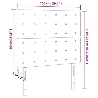 Hoofdborden 2 st 100x5x78/88 cm kunstleer zwart - thumbnail