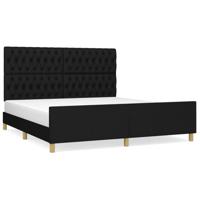 Bedframe zonder matras stof zwart 180x200 cm - thumbnail