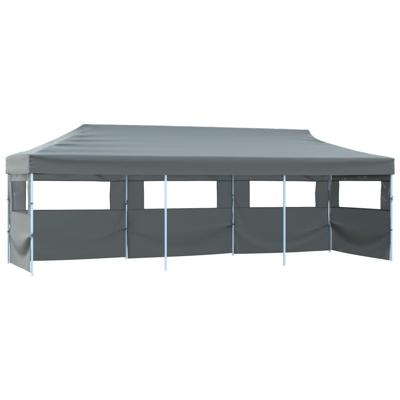 Vouwtent pop-up met 5 zijwanden 3x9 m antraciet