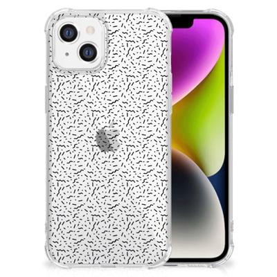 iPhone 14 Doorzichtige Silicone Hoesje Stripes Dots iPhone 14 Doorzichtige Silicone Hoesje Stripes Dots