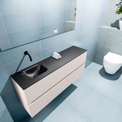 MONDIAZ ADA 120cm toiletmeubel linen. LEX wastafel urban links zonder kraangat