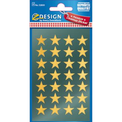 Avery AV-52800 Etiket Z-design Christmas Pakje A 2 Vel Gouden Sterren