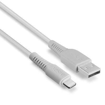 LINDY 31325 USB-kabel USB 2.0 USB-A stekker, Apple Lightning stekker 0.50 m Wit