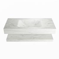 MONDIAZ ALAN-DLUX 100cm planchet Opalo. Vrijhangende wastafel CLOUD midden 1 kraangat, kleur Opalo. - thumbnail
