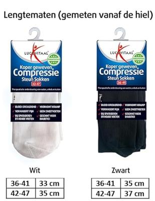 Lucovitaal Koper Geweven Compressie Steunkousen Wit 36-41