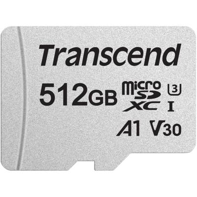 Transcend Premium 300S microSDXC-kaart 512 GB Class 10, UHS-I, UHS-Class 3, v30 Video Speed Class, A1 Application Performance Class Incl. SD-adapter