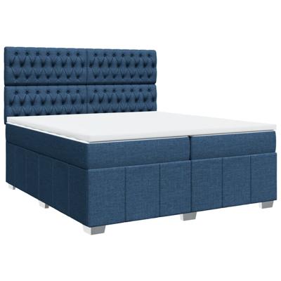 Boxspring met matras stof blauw 140x200 cm
