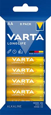 Varta LONGLIFE AA Folie 8 AA batterij (penlite) Alkaline 2800 mAh 1.5 V 8 stuk(s) Varta LONGLIFE AA Folie 8 AA batterij (penlite) Alkaline 2800 mAh 1.5 V 8 stuk(s)