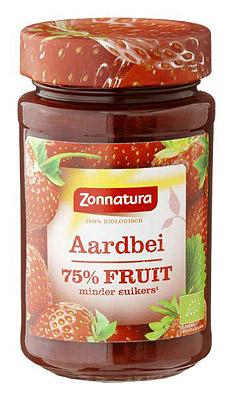 Fruitspread aardbei 75% bio 250 Gram