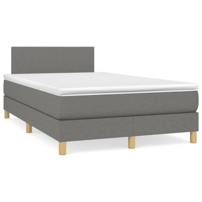 Boxspring met matras stof donkergrijs 120x190 cm