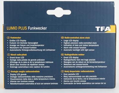 TFA Dostmann 60.2553.02 Zendergestuurd Wekker Zilver, Wit Alarmtijden 1